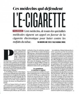 Frans krantenartikel : "Medici verdedigen e-sigaret"